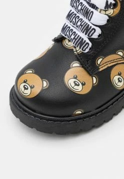 MOSCHINO COMBAT TEDDY BEAR ALL OVER PRINT - Lace-up Ankle Boots - Black -MOSCHINO SHOP 020387d86c5d44b0a8fa414182d7c246