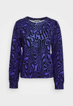MOSCHINO MOIRE EFFECT - Sweatshirt - Blue -MOSCHINO SHOP 0268fa0186f84abea1fcea92b998562f