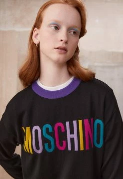 MOSCHINO COLOR BLOCK - Jumper Dress - Black -MOSCHINO SHOP 03da6d984ed24e0e9b3f6aade576d968