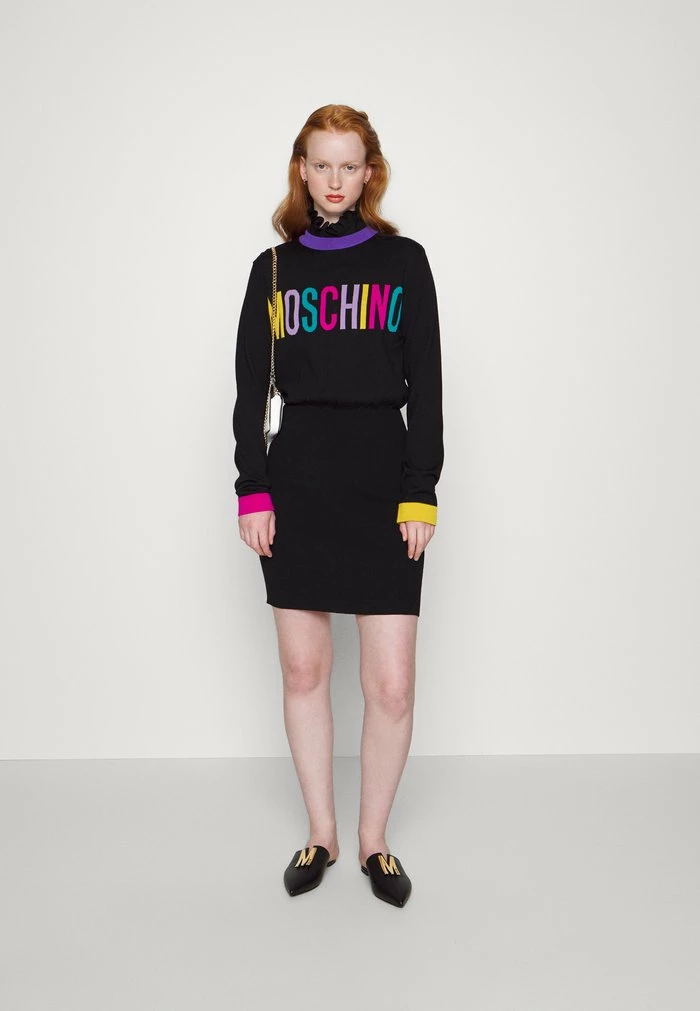 MOSCHINO COLOR BLOCK - Jumper Dress - Black 2 MOSCHINO COLOR BLOCK - Jumper Dress - Black - Image 2