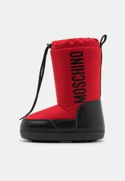 MOSCHINO MAXI LOGO PRINT UNISEX - Winter Boots - Red/black