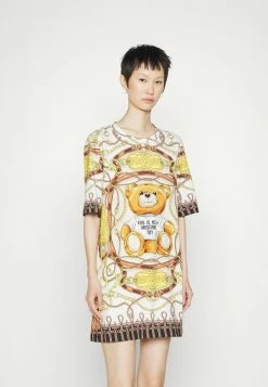 MOSCHINO MILITARY TEDDY SCARF - Jersey Dress - Fantasy Ivory -MOSCHINO SHOP 09af55d2a58445279d0c2dffa8ff207f