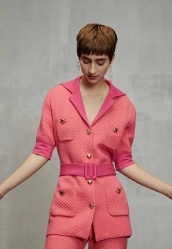 MOSCHINO TEDDY BUTTONS - Cardigan - Fucsia -MOSCHINO SHOP 0f1f7861af194655a5a2590cc9c55a70