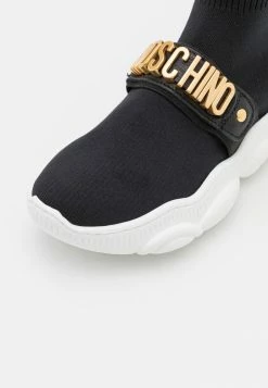 MOSCHINO SOCK TEDDY SOLE GALVANIC LETTERING LOGO - High-top Trainers - Black -MOSCHINO SHOP 109e248c02ab4a1596c7742c4c736e9a