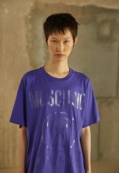 MOSCHINO DOUBLE QUESTION MARK - Print T-shirt - Blue -MOSCHINO SHOP 12ac4391702643a58aa0dcedd792e93c