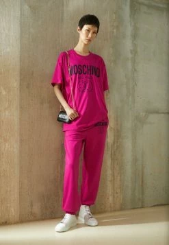 MOSCHINO DOUBLE SMILE - Tracksuit Bottoms - Fantasy Violet