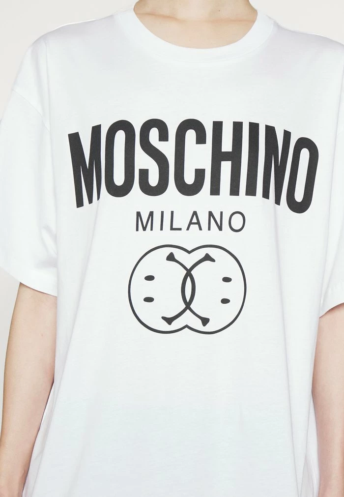 MOSCHINO DOUBLE SMILE - Print T-shirt - Fantasy White 7 MOSCHINO DOUBLE SMILE - Print T-shirt - Fantasy White - Image 7