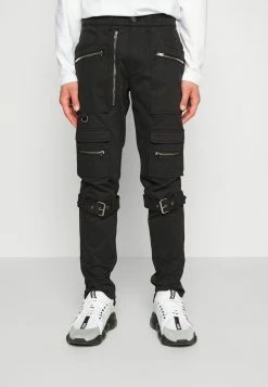 MOSCHINO MATTE EMERIZED - Cargo Trousers - Black -MOSCHINO SHOP 1460aa9894654ce3ba2b2b2bad27f1fd