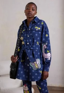 MOSCHINO ANIMAL PATCHES - Denim Dress - Blue Denim