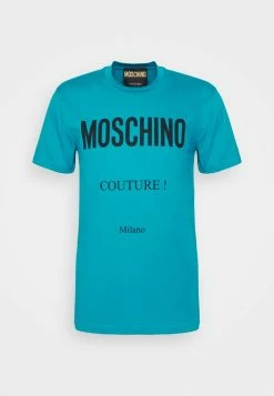 MOSCHINO Print T-shirt - Turquoise -MOSCHINO SHOP 17d7adc3affa40c2832f0cf2e262bd4f