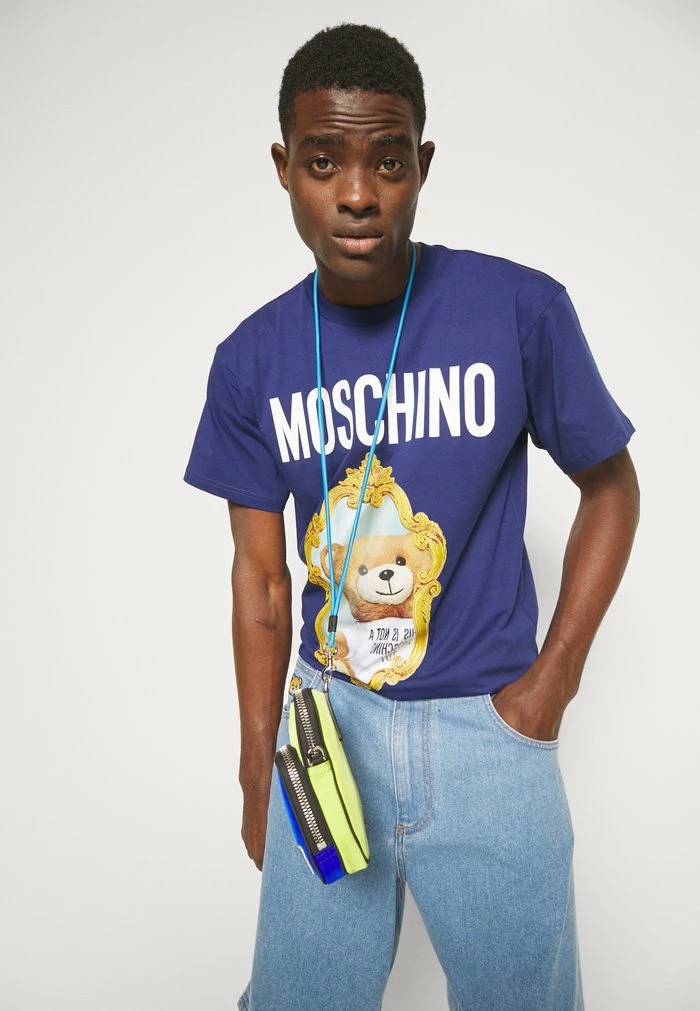 MOSCHINO MIRROR BEAR - Print T-shirt - Blue 4 MOSCHINO MIRROR BEAR - Print T-shirt - Blue - Image 4