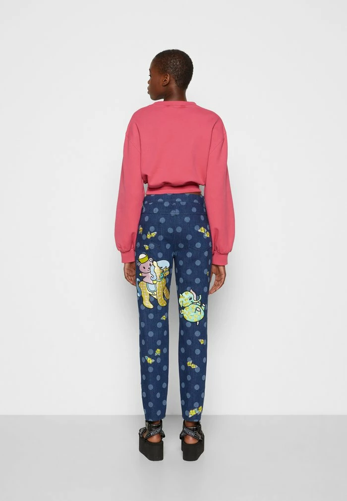 MOSCHINO ANIMAL PATCHES - Slim Fit Jeans - Blue Denim 4 MOSCHINO ANIMAL PATCHES - Slim Fit Jeans - Blue Denim - Image 4