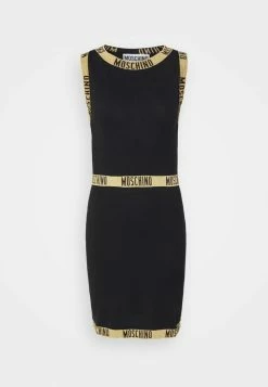 MOSCHINO TAPE LOGO - Jumper Dress - Black -MOSCHINO SHOP 19bbd710efd14e23acd40316f6ddfa50