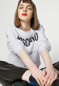 MOSCHINO INSTITUTIONAL LOGOS - Sweatshirt - White -MOSCHINO SHOP 1b0367f5f4b54584b616681c0ca697bd