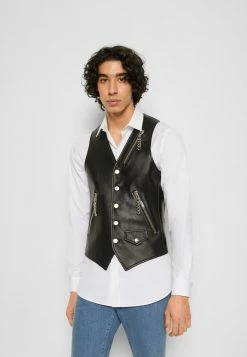 MOSCHINO OUTERWEAR - Waistcoat - Black -MOSCHINO SHOP 1b37ff1428d448c5b16fa8a35caf14b9