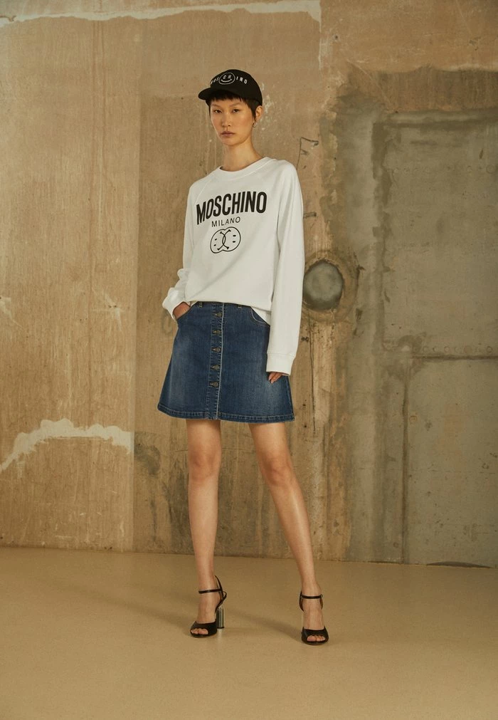 MOSCHINO DOUBLE SMILE - Sweatshirt - Fantasy White 1 MOSCHINO DOUBLE SMILE - Sweatshirt - Fantasy White