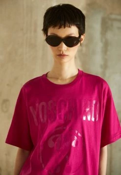 MOSCHINO DOUBLE QUESTION MARK - Print T-shirt - Pink -MOSCHINO SHOP 1f7bae5fd57f4aacb7d3e2cc7bcb3178