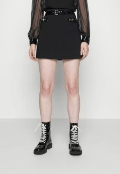 MOSCHINO BONDAGE BUCKLE - Mini Skirt - Black -MOSCHINO SHOP 1fdc4d5170a0460fb28fb9a1182167fd