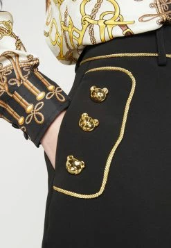 MOSCHINO TEDDY BEAR BUTTONS - Trousers - Black -MOSCHINO SHOP 20b9cdcd067644e48ef14704e16173d0