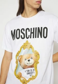MOSCHINO MIRROR BEAR - Print T-shirt - White -MOSCHINO SHOP 20be7732572442ccbe6428a192187d16