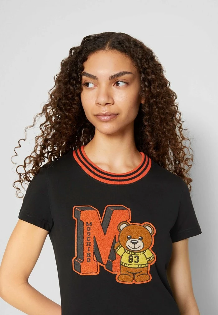 MOSCHINO VARSITY GROUP - Jersey Dress - Black 6 MOSCHINO VARSITY GROUP - Jersey Dress - Black - Image 6