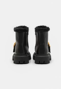 MOSCHINO COMBAT ANKLE BOOTS GALVANIC LETTERING LOGO - Lace-up Ankle Boots - Black -MOSCHINO SHOP 24b37985d32741ab8a76ceae5af66c6c