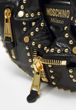 MOSCHINO BIKER BAG STUDS SHOULDER - Handbag - Fantasy Black -MOSCHINO SHOP 25730ec8d94b4bc3911f3aaf8de6ed7e