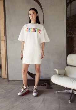 MOSCHINO LOGO - Jersey Dress - White