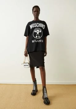 MOSCHINO DOUBLE QUESTION MARK - Print T-shirt - Fantasy Black