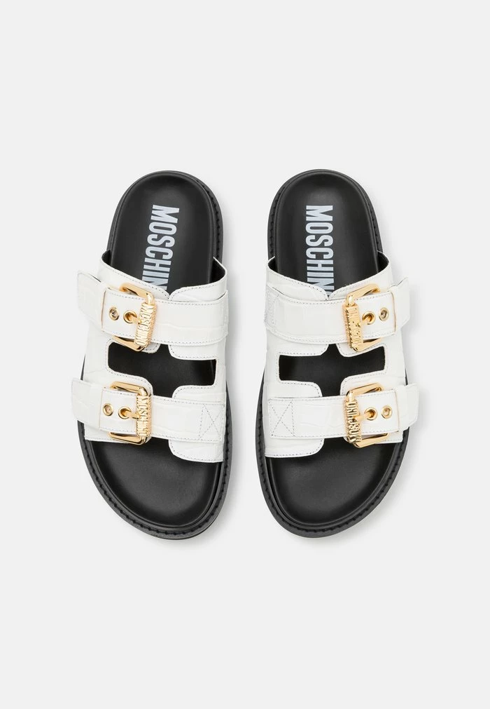 MOSCHINO BUCKLE - Mules - Bianco 4 MOSCHINO BUCKLE - Mules - Bianco - Image 4