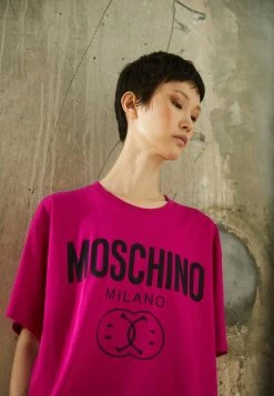 MOSCHINO DOUBLE SMILE - Print T-shirt - Fuchsia -MOSCHINO SHOP 2b15007c343740d5aeaa371752cafbcd