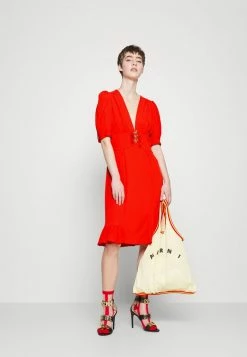 MOSCHINO TEDDY BUTTONS - Cocktail Dress / Party Dress - Red -MOSCHINO SHOP 2c6f0efb9fa040d5aeca1354393e0626