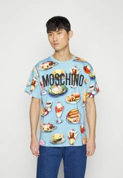 MOSCHINO Print T-shirt - Light Blue -MOSCHINO SHOP 2d2b10fd64e24862874a90347f98afdd