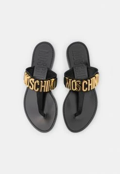 MOSCHINO T-bar Sandals - Nero -MOSCHINO SHOP 2e3f687982484c08a43dfb5ff2e1b4d2