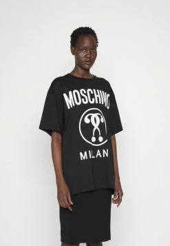 MOSCHINO DOUBLE QUESTION MARK - Print T-shirt - Fantasy Black -MOSCHINO SHOP 2f40604c08f246c7ab811e0822f12696
