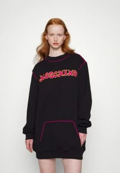 MOSCHINO EMBROIDERED SEASONAL - Day Dress - Black -MOSCHINO SHOP 2f8521f1681245aeb9b017b0a6e59075