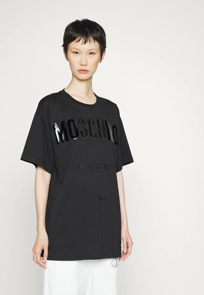 MOSCHINO VINYL COUTURE MILANO - Print T-shirt - Fantasy Black 4 MOSCHINO VINYL COUTURE MILANO - Print T-shirt - Fantasy Black - Image 4