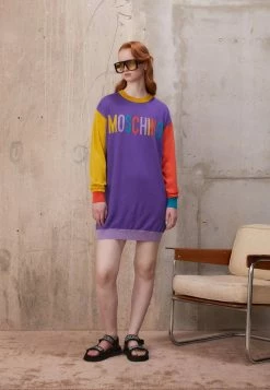 MOSCHINO COLOR BLOCK - Jumper Dress - Blue