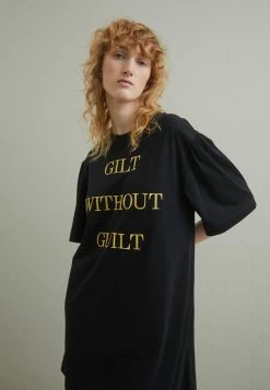 MOSCHINO DRESS - Jersey Dress - Fantasy Print Black -MOSCHINO SHOP 315fe848b92948dfb6d306a0504dc363