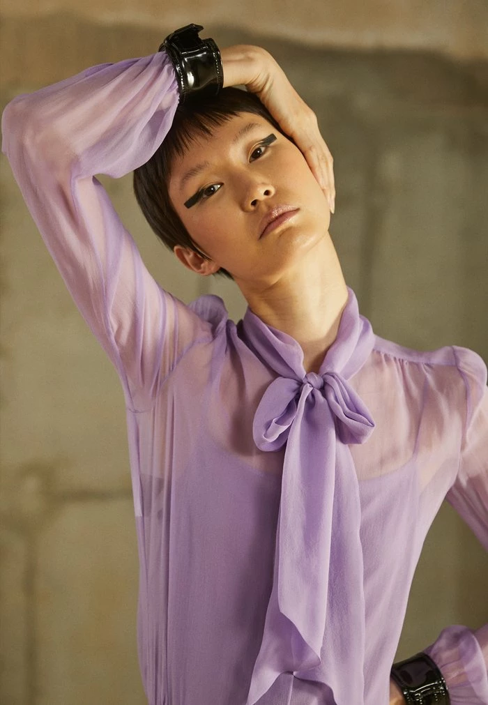 MOSCHINO BONDAGE BUCKLE - Button-down Blouse - Fantasy Violet 3 MOSCHINO BONDAGE BUCKLE - Button-down Blouse - Fantasy Violet - Image 3