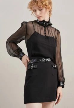 MOSCHINO BONDAGE BUCKLE - Mini Skirt - Black