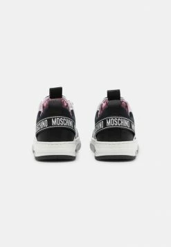 MOSCHINO BOX SOLE LACE LOGO TAPE - Trainers - Black/white/pink -MOSCHINO SHOP 3407990652d9424289401854c387c61f