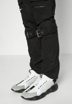 MOSCHINO MATTE EMERIZED - Cargo Trousers - Black -MOSCHINO SHOP 36227dffb9c24978b6906fe666809129