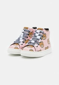 Alternative view of MOSCHINO MID BOX SOLE LACE TEDDY BEAR ALL OVER PRINT - Trainers - Pink/black