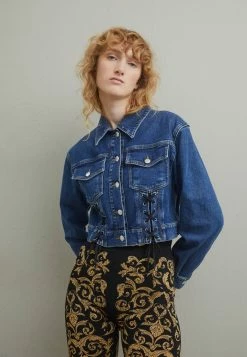 MOSCHINO BONDAGE LACING - Denim Jacket - Blue