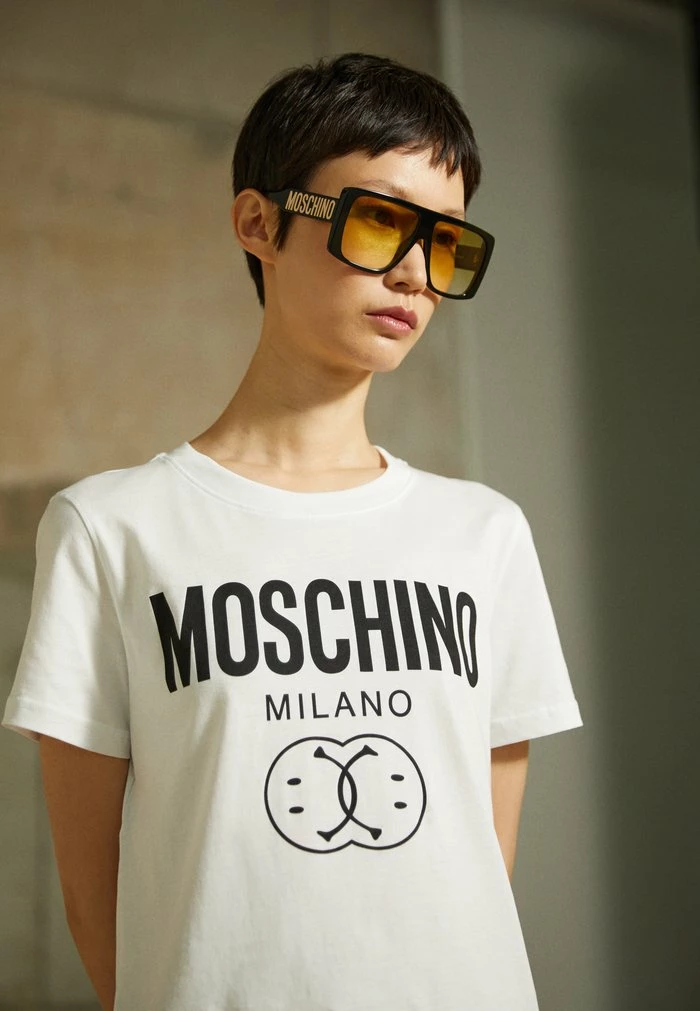 MOSCHINO DOUBLE SMILE - Print T-shirt - Fantasy White 3 MOSCHINO DOUBLE SMILE - Print T-shirt - Fantasy White - Image 3