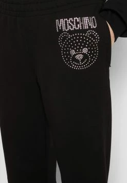 MOSCHINO CRYSTAL TEDDY BEAR - Tracksuit Bottoms - Black -MOSCHINO SHOP 3e401b19d61f4b168b6f4cfe752a6a20