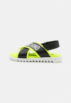 MOSCHINO Sandals - Black/neon Yellow/white