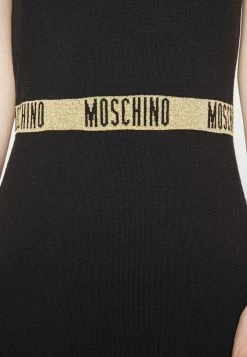 MOSCHINO TAPE LOGO - Jumper Dress - Black -MOSCHINO SHOP 42258328d6bf4f20a1ff2e7bae04e553