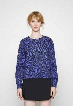 MOSCHINO MOIRE EFFECT - Sweatshirt - Blue -MOSCHINO SHOP 4253393b33564b5b8aa4784d5d04630d